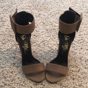 Ankle strap block heels